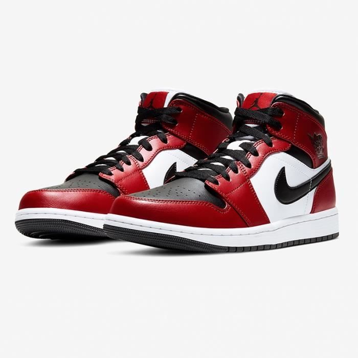 air jordan 1 mid femme rouge et blanc